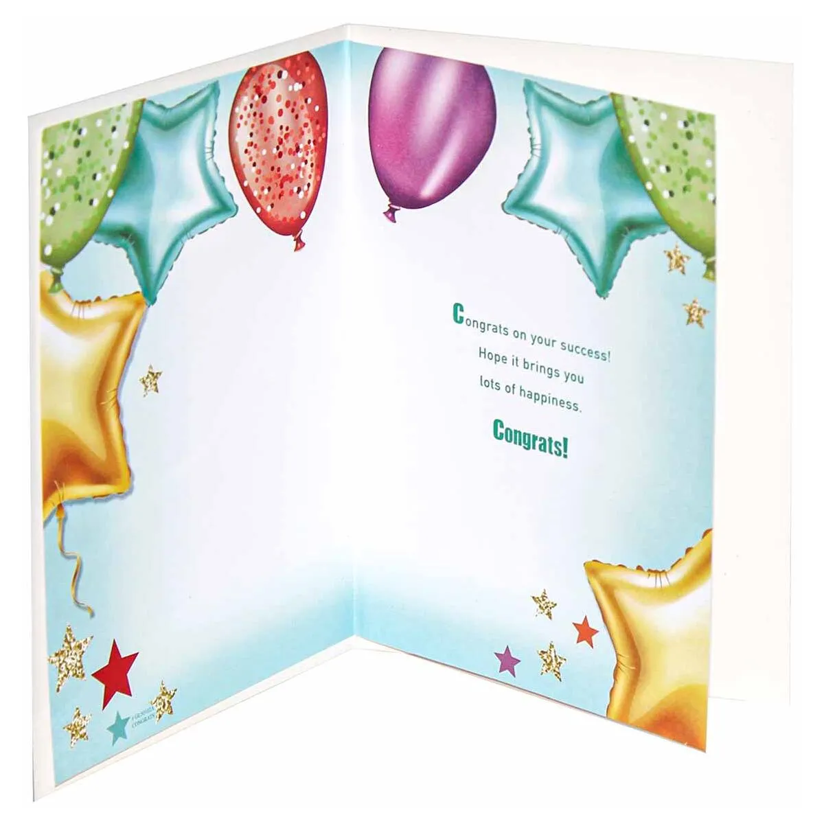 Congratulations 'Balloons and Stars' Greetings Card