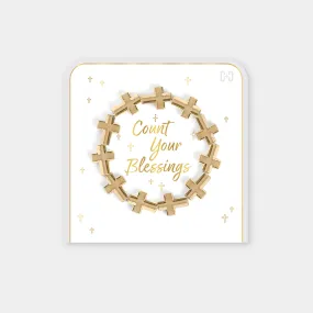 Count Your Blessings Cross Stretch Bracelet Chunky Cross - Gold Count Your Blessings Cross Stretch Bracelet Chunky Cross - Gold