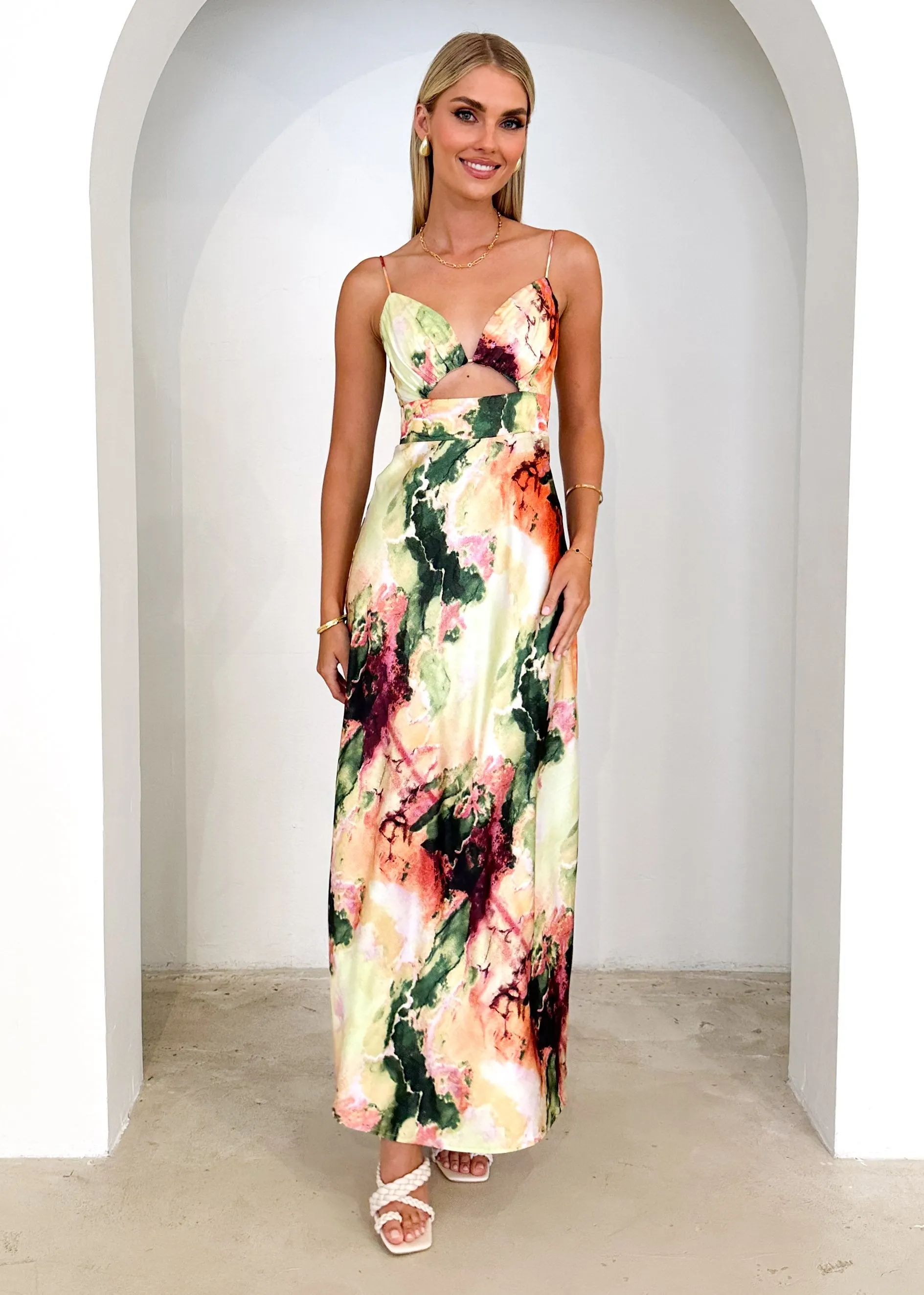 Craelo Maxi Dress - Green Splash