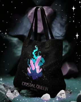 Crystal Queen Vegan Tote Bag - Witchy Goth Large Foldable & Reusable Bag for Travel Work Gym Grocery Cool Gothic Gifts Crystal Queen Vegan Tote Bag - Witchy Goth Large Foldable & Reusable Bag for Travel Work Gym Grocery Cool Gothic Gifts