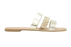 dELiAs Ladies Fashion Sandals Metallic and Glitter Slip On Flats with Welt Detail dELiAs Ladies Fashion Sandals Metallic and Glitter Slip On Flats with Welt Detail