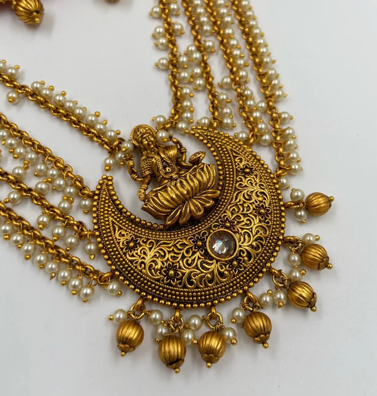 Designer Antique Goddess Lakshmi Necklace Set For Ladies By Gehna Shop