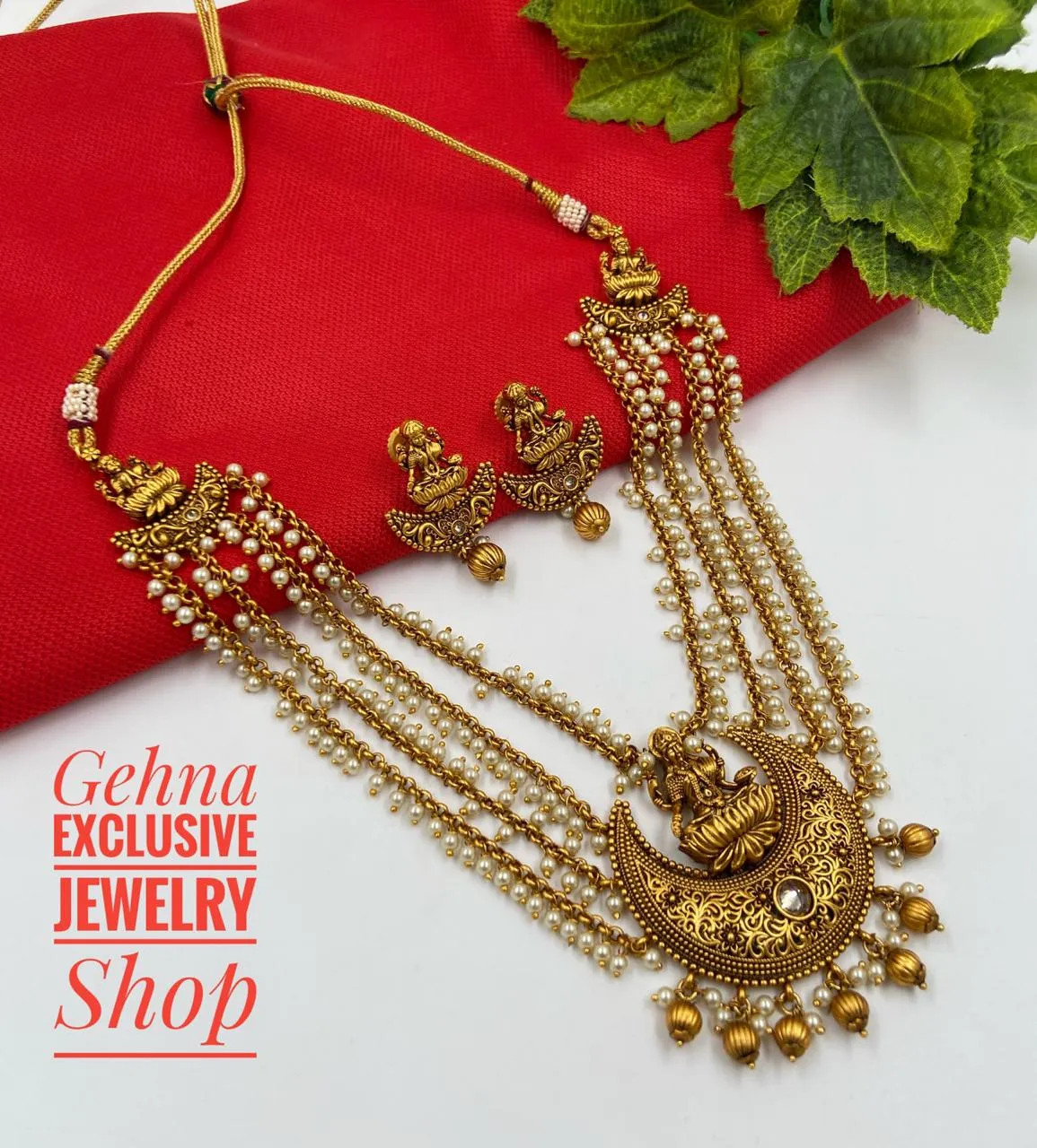 Designer Antique Goddess Lakshmi Necklace Set For Ladies By Gehna Shop