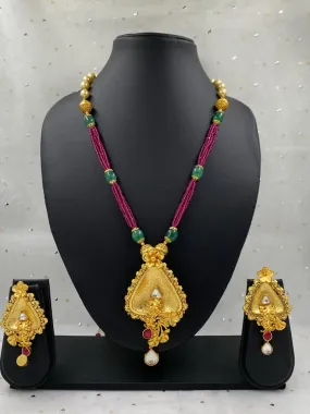 Designer Gold Plated Golden Necklace Set For Women By Gehna Shop Designer Gold Plated Golden Necklace Set For Women By Gehna Shop