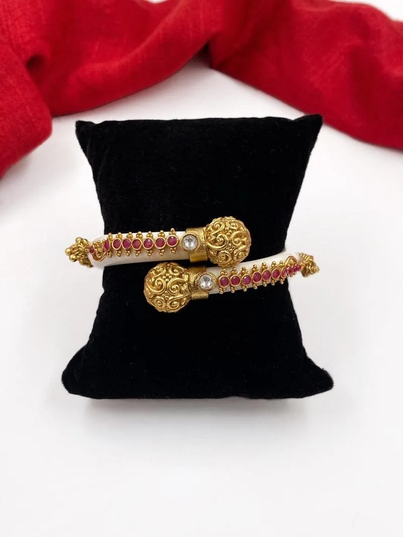 Designer Gold Plated Royal Look Bangle With Ghungroo By Gehna Shop