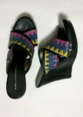 Diane Von Furstenberg Size 9 Multi-Color Woven Sandals Diane Von Furstenberg Size 9 Multi-Color Woven Sandals