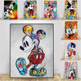Disney Inspired Graffiti Cartoon Artwork Mickey Mouse Canvas Wall Art Prints Disney Inspired Graffiti Cartoon Artwork Mickey Mouse Canvas Wall Art Prints