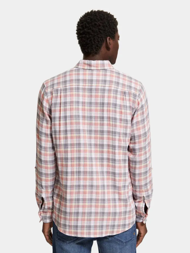 Double-faced check shirt