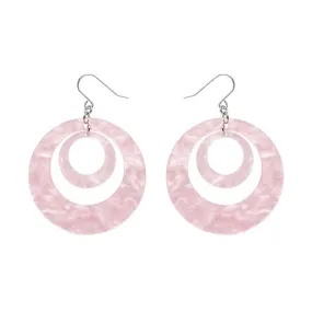 Double Hoop Ripple Drop Earrings - Pink Double Hoop Ripple Drop Earrings - Pink