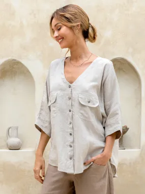 Dune French Linen Shirt Almond Dune French Linen Shirt Almond