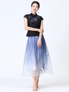 Embroidery Gambiered Guangdong Silk Top Embroidery Gambiered Guangdong Silk Top