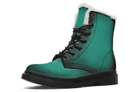 Enchanted Emerald Winter Boots - Warm Micro-Suede Doc-Style Boots Lined with Vegan Wool Enchanted Emerald Winter Boots - Warm Micro-Suede Doc-Style Boots Lined with Vegan Wool