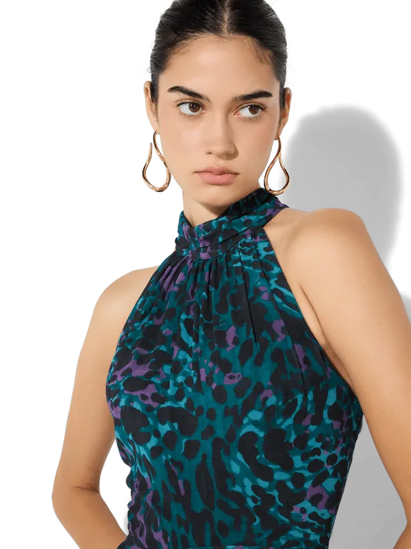 Fern Mystic Leopard Print Halter Dress
