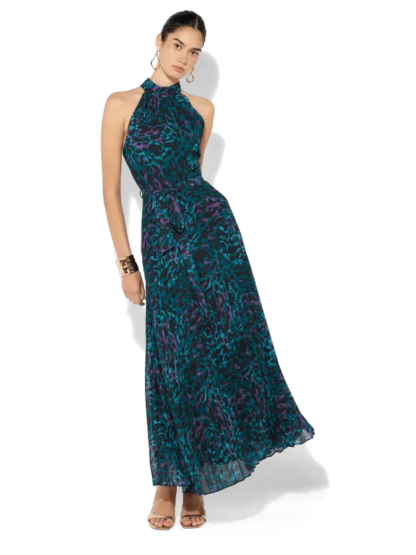 Fern Mystic Leopard Print Halter Dress