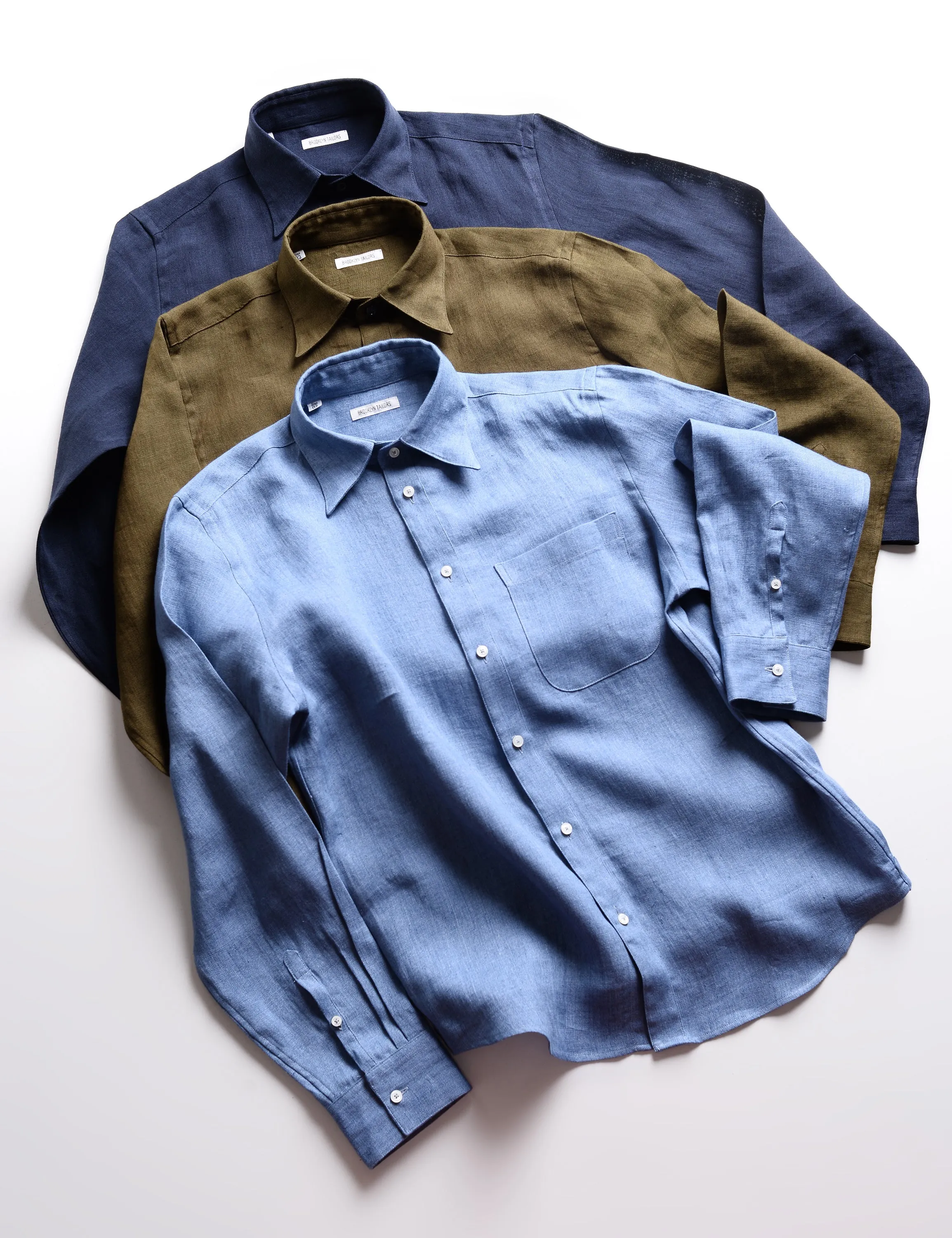 FINAL SALE: BKT14 Relaxed Casual Shirt in Linen Twill - Moss