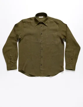 FINAL SALE: BKT14 Relaxed Casual Shirt in Linen Twill - Moss FINAL SALE: BKT14 Relaxed Casual Shirt in Linen Twill - Moss