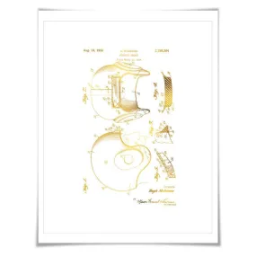 Football Helmet Gold Foil Patent Illustration. 7 Foil Colours. Sports Poster. Vintage Art Print Football Helmet Gold Foil Patent Illustration. 7 Foil Colours. Sports Poster. Vintage Art Print