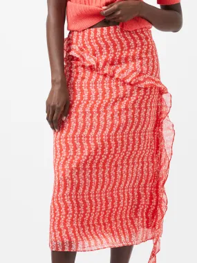 Frances Recycled Crinkle Ruffle Midi Skirt Frances Recycled Crinkle Ruffle Midi Skirt