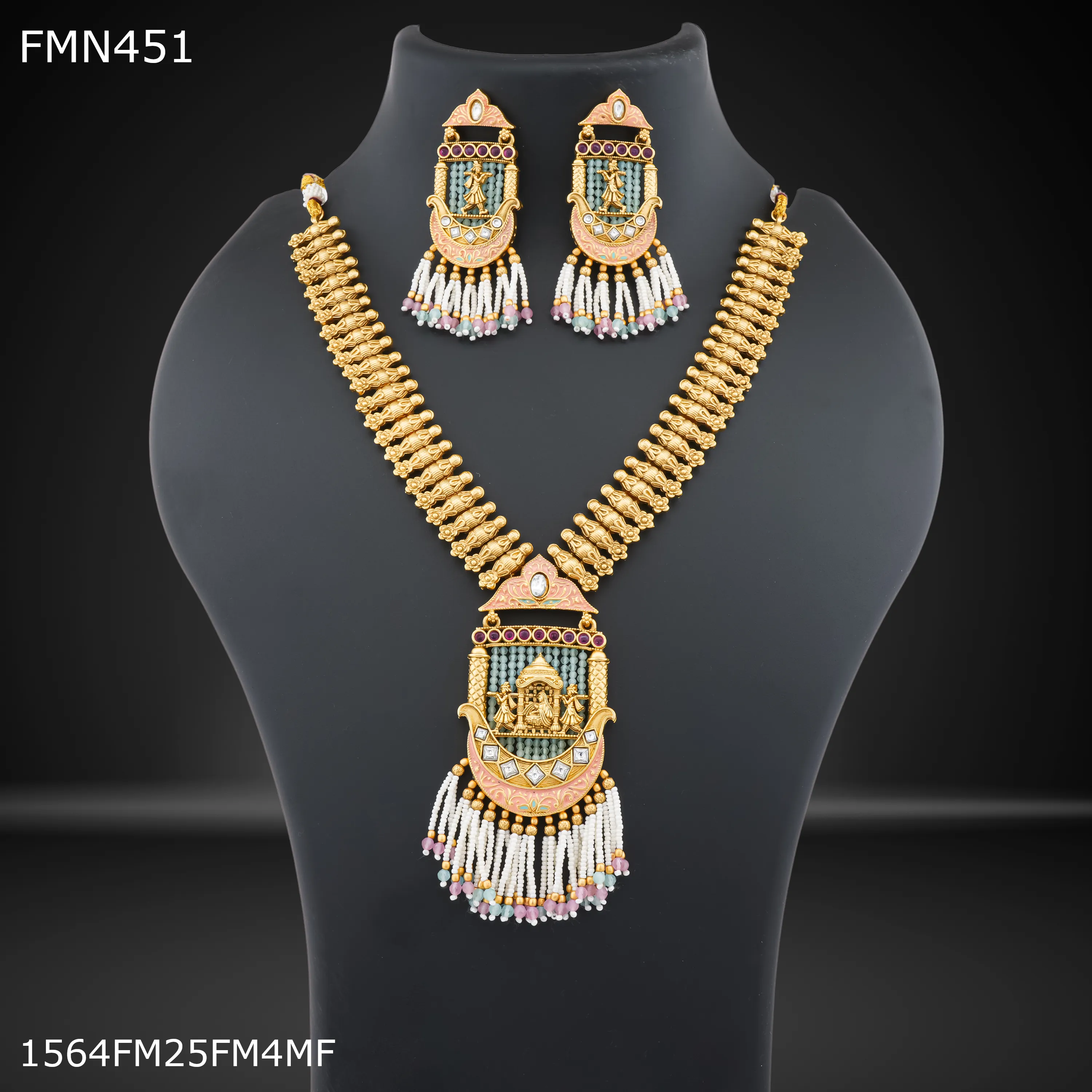 Freemen Handmade antique doli necklace with earring for women - FWC451