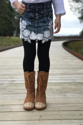 Girls Denim & Lace Skirt Girls Denim & Lace Skirt