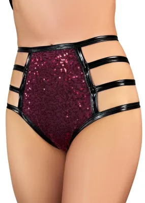 Glitter Riot High Waisted Strappy Pants- Wine * PoleActive EXCLUSIVE* Glitter Riot High Waisted Strappy Pants- Wine * PoleActive EXCLUSIVE*