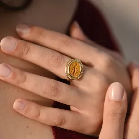 GODDESS FORTUNA Authentic Ancient Roman Jasper Intaglio 1st-2nd Cent. A.D. 18 kt Gold Ring GODDESS FORTUNA Authentic Ancient Roman Jasper Intaglio 1st-2nd Cent. A.D. 18 kt Gold Ring