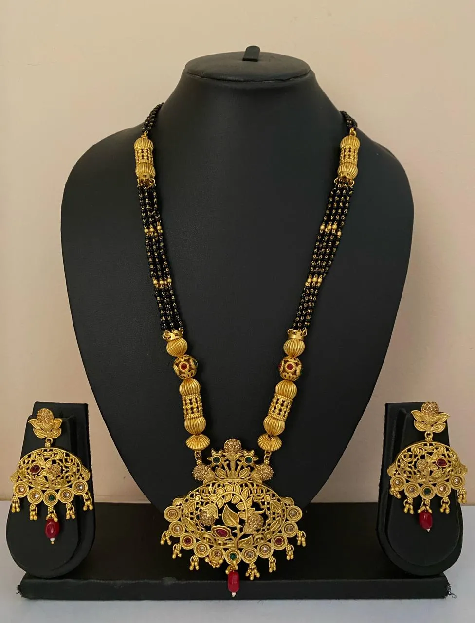 Gold Plated Designer Long Golden Mangalsutra For Women By Gehna Shop