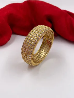 Gold Plated Studded American Diamond Bangle Bracelet For Women 1pc Gold Plated Studded American Diamond Bangle Bracelet For Women 1pc