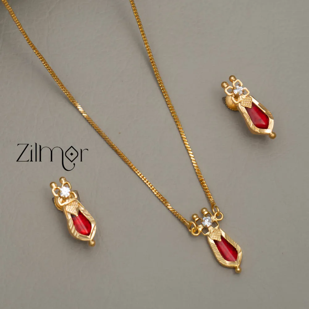 Gold toned simple Naga necklace  - TR10020