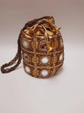 Golden indian wedding clutch for weddings and parties with golden chain Golden indian wedding clutch for weddings and parties with golden chain