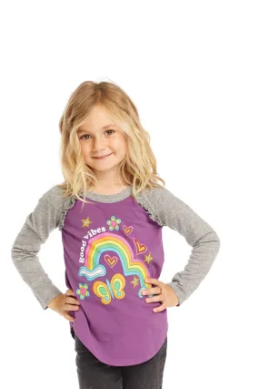 Good Vibes Rainbow Baseball Tee Good Vibes Rainbow Baseball Tee