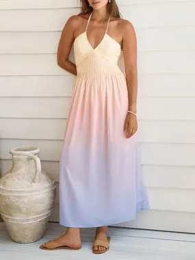 Gradient Halter Neck Maxi Dress Gradient Halter Neck Maxi Dress