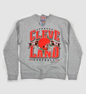 Grey Cleveland Football Vintage Crew Sweatshirt Grey Cleveland Football Vintage Crew Sweatshirt