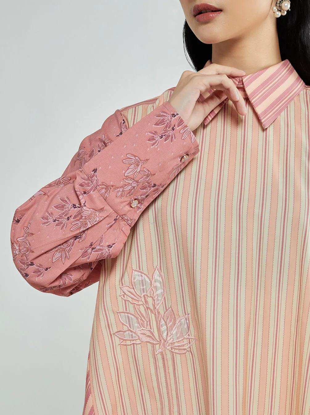 HANA EMBROIDERY TOP SUNSET BLUSH