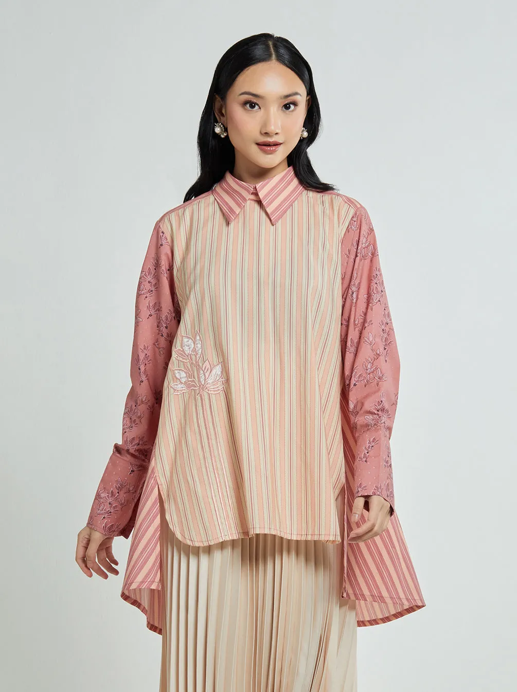 HANA EMBROIDERY TOP SUNSET BLUSH