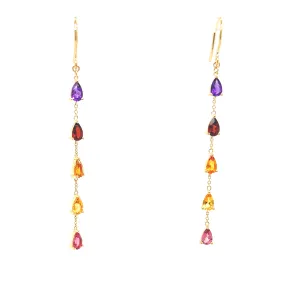 Hanging Penta Gemstone Drop Earrings Hanging Penta Gemstone Drop Earrings