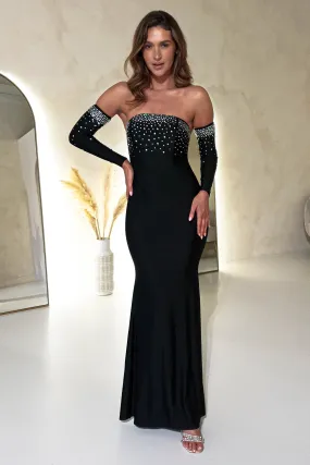 Harmony Diamante Detail Maxi Gown | Black Harmony Diamante Detail Maxi Gown | Black