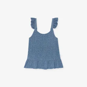 Indigo Denim Ruffled Tank Indigo Denim Ruffled Tank