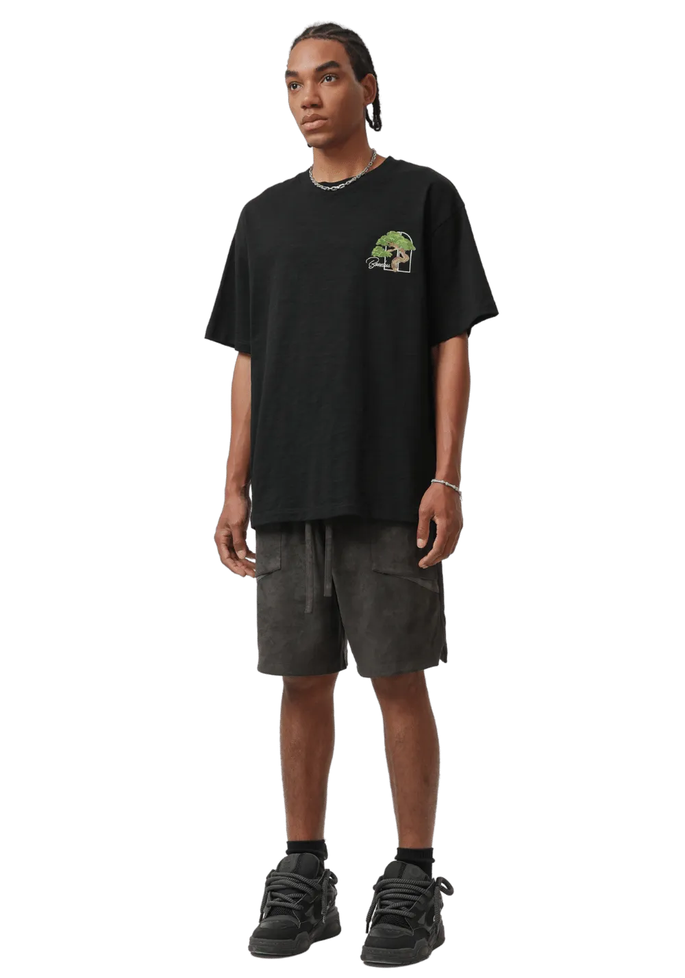 Irregular Pocket Suede Shorts