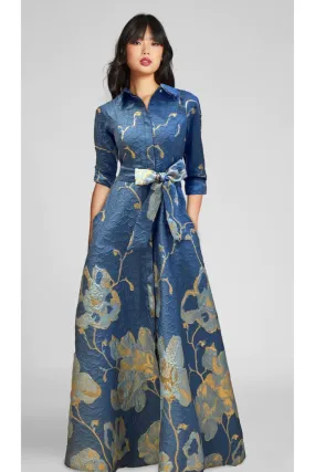Jacquard Border Pattern Shirt Gown Jacquard Border Pattern Shirt Gown