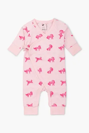 Kimono Tie One-Piece_Pink Unicorns Kimono Tie One-Piece_Pink Unicorns