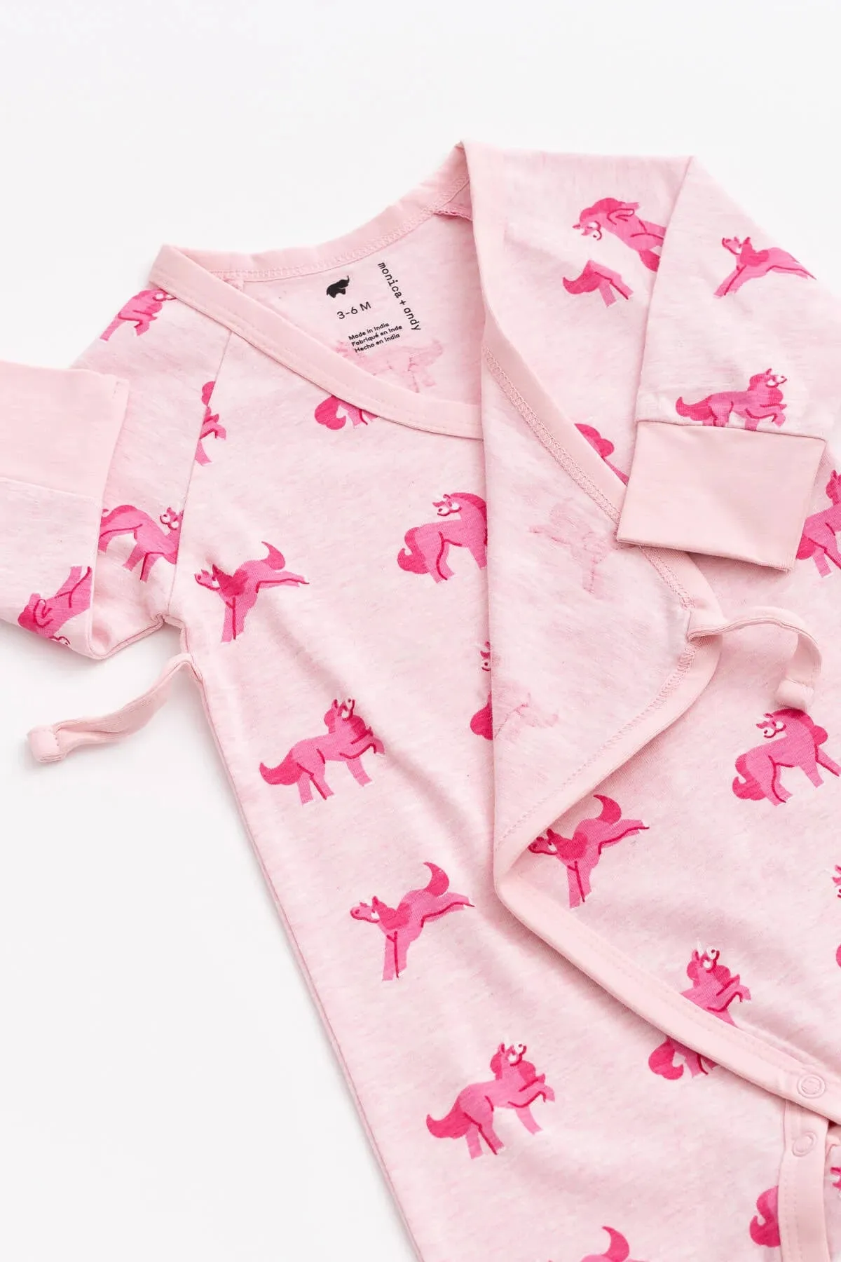 Kimono Tie One-Piece_Pink Unicorns