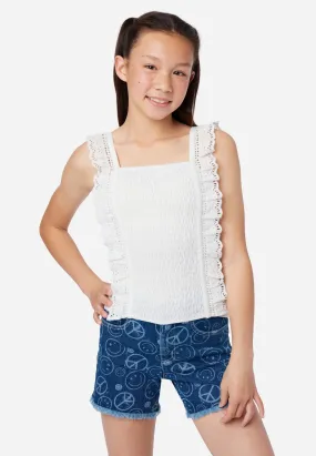 Knit Eyelet Smocked Tank Knit Eyelet Smocked Tank