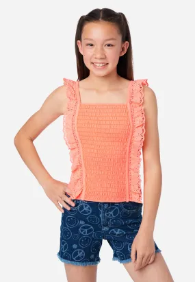 Knit Eyelet Smocked Tank Knit Eyelet Smocked Tank