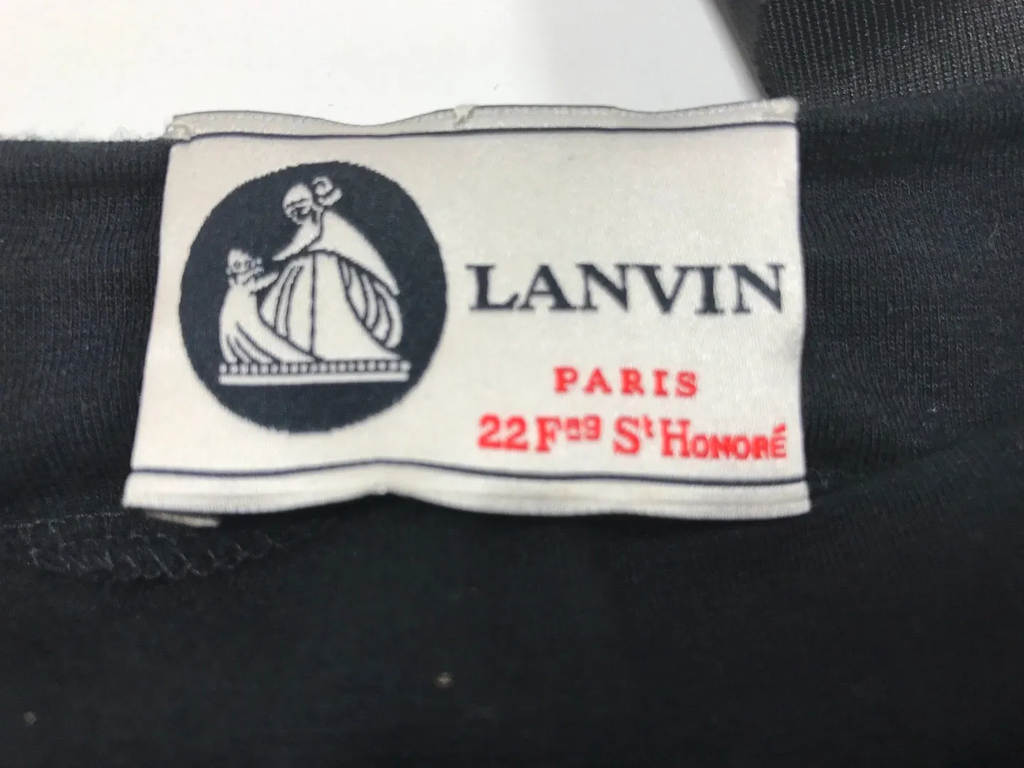 LANVIN Navy Silk Blouse with Black  Bow Tank Top