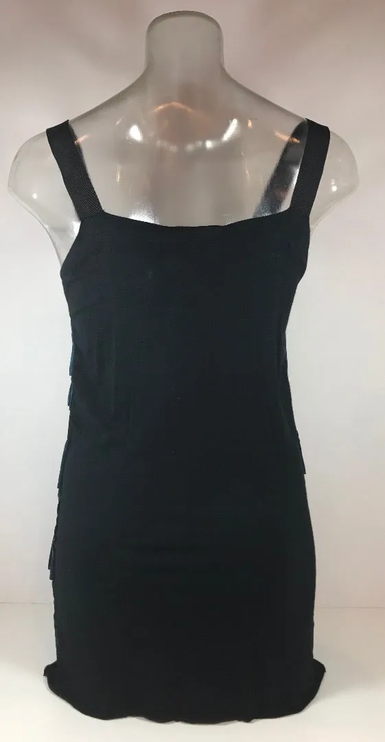 LANVIN Navy Silk Blouse with Black  Bow Tank Top
