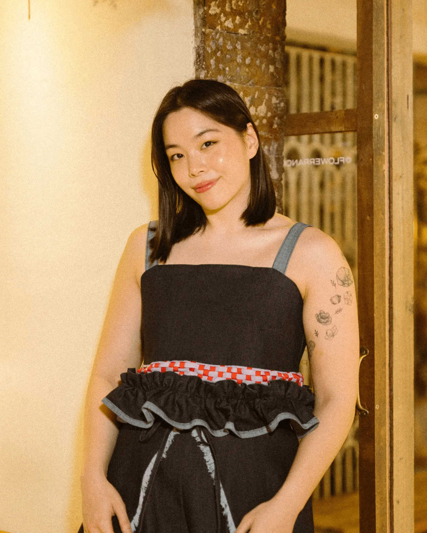 Laro 4-Way Peplum Top Denim