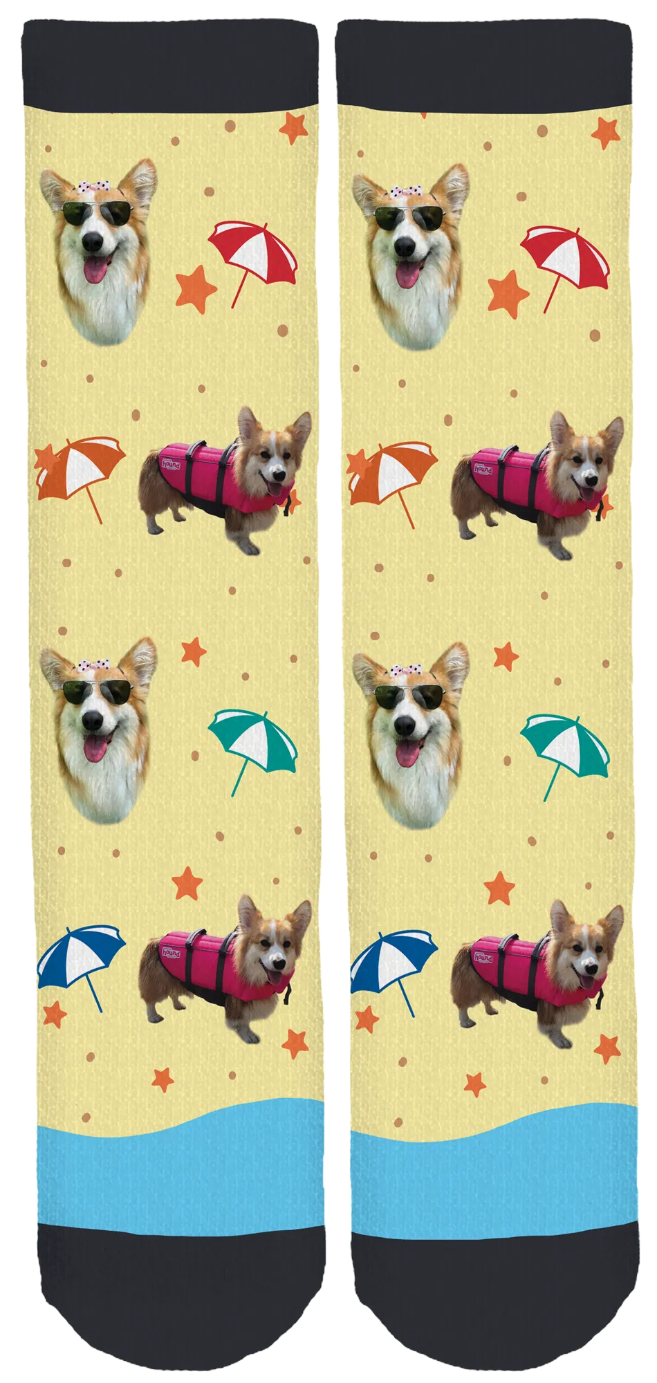 Libby the Fluffy Corgi Crew Socks