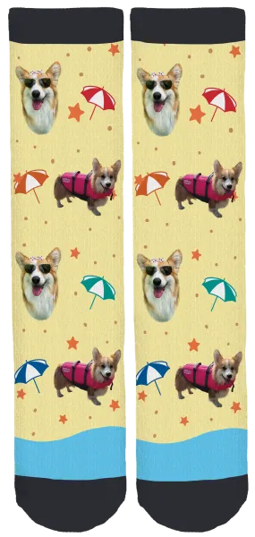 Libby the Fluffy Corgi Crew Socks Libby the Fluffy Corgi Crew Socks