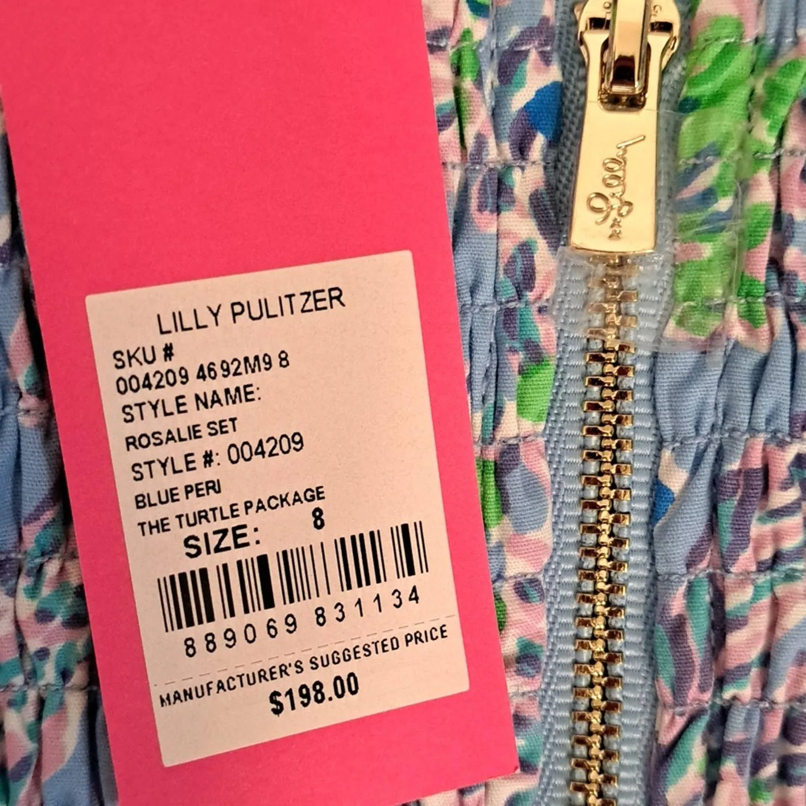 Lilly Pulitzer Rosalie Skirt Set Blue Peri The Turtle Package